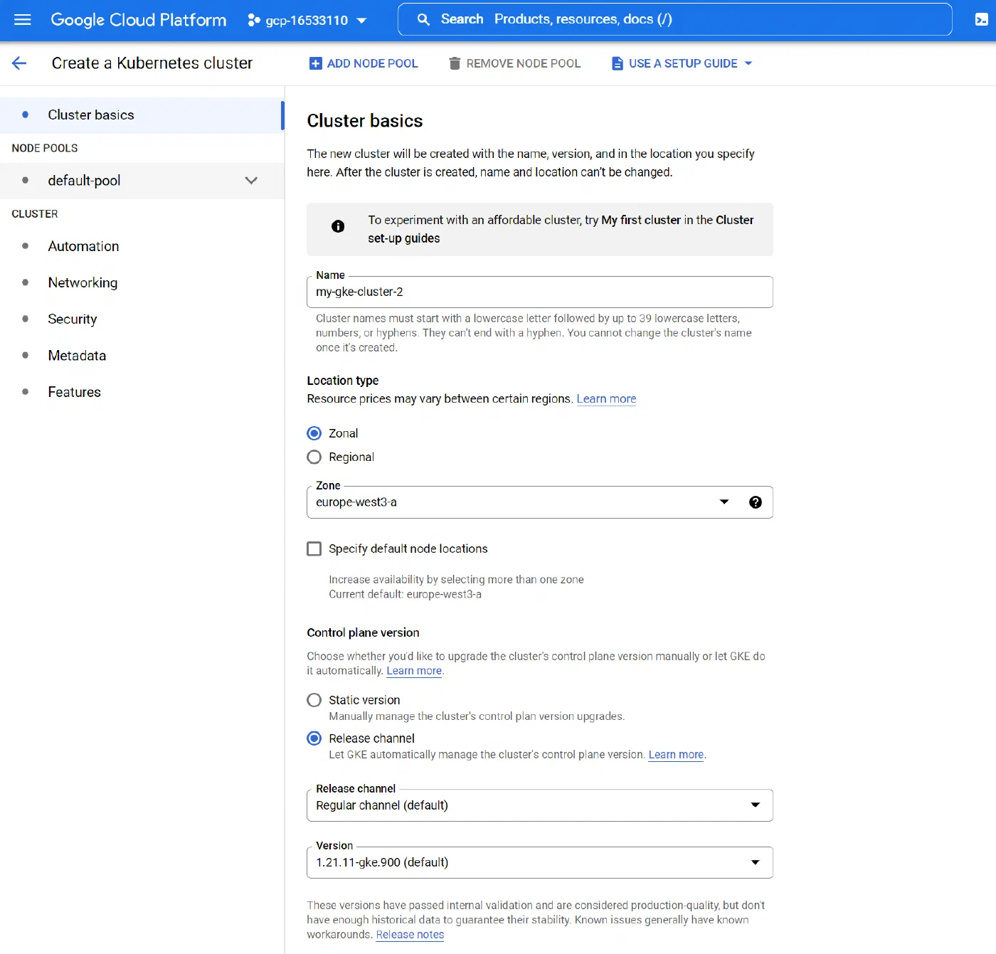 Google Cloud Screenshot Google Cloud Screenshot